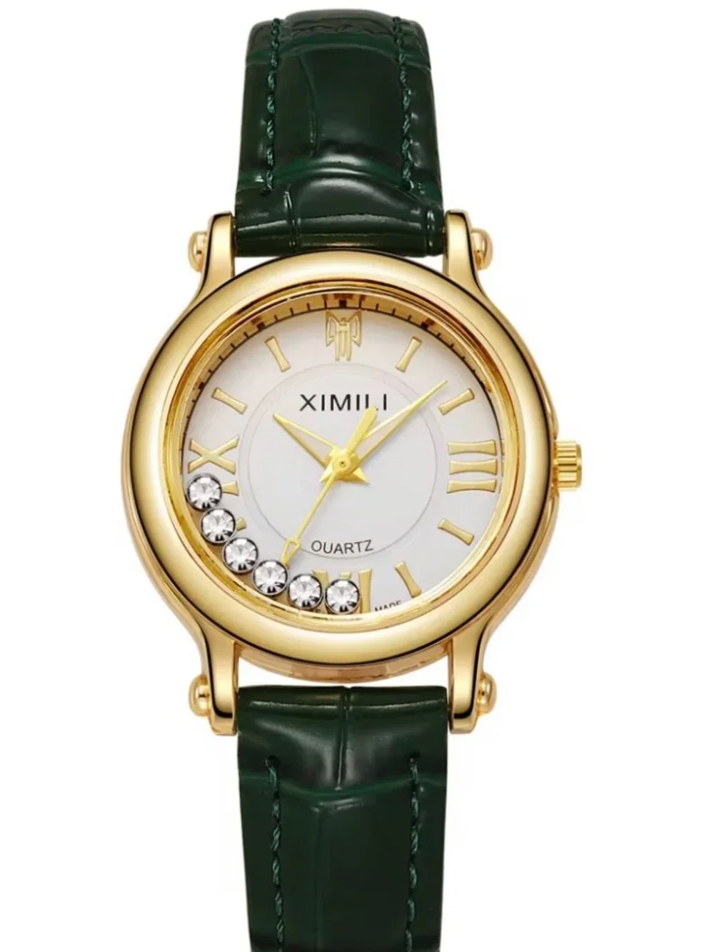 Chopard-Styling Ladies Floating Diamonds 25mm Wristwatch